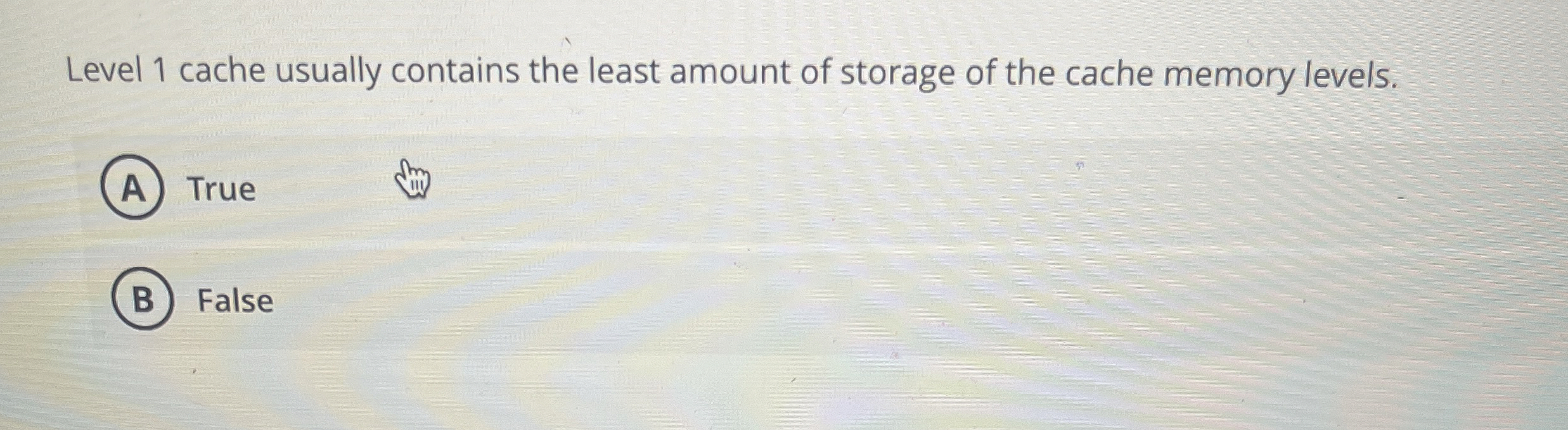 Solved Level 1 ﻿cache usually contains the least amount of | Chegg.com