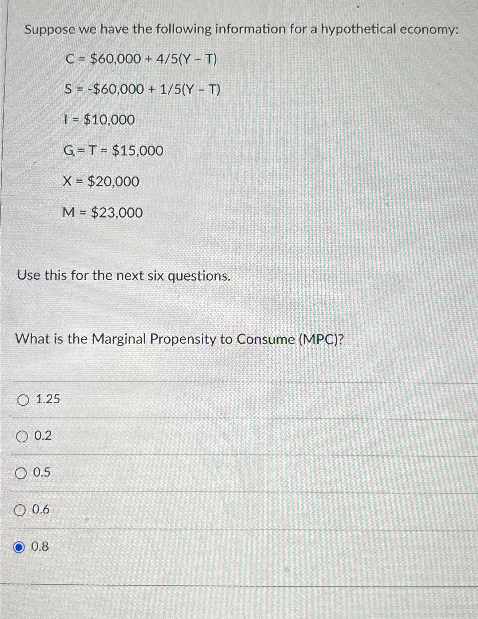 Solved Suppose we have the following information for a | Chegg.com