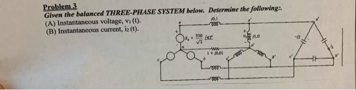 Solved 10.1 Problem 3 Given the balanced THREE-PHASE SYSTEM | Chegg.com