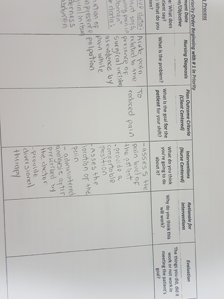 Solved how can i finish this nursing process form? how | Chegg.com