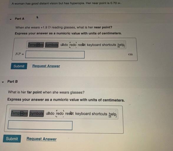 Solved A woman has good distant vision but has hyperopla. | Chegg.com