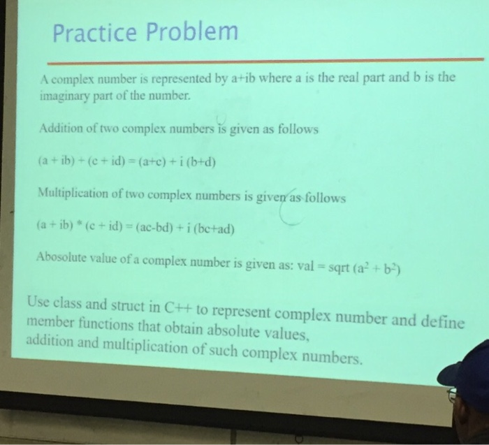 Solved Practice Problem A complex number is represented by | Chegg.com