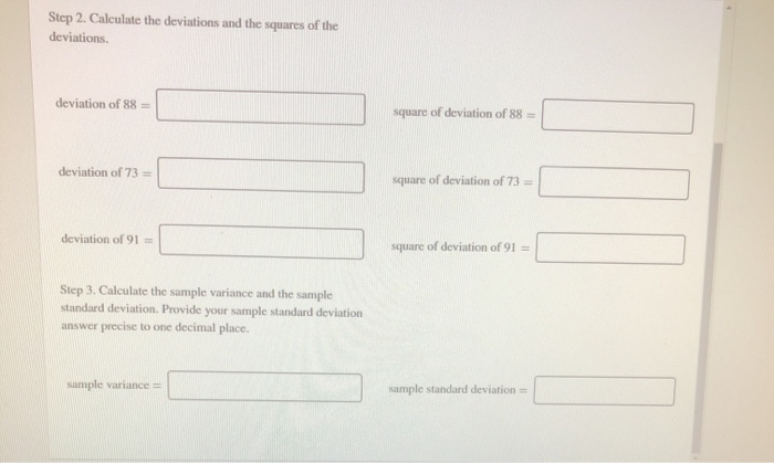 Solved Calculate the sample standard deviation for this data | Chegg.com
