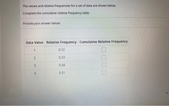 solved-the-values-and-relative-frequencies-for-a-set-of-data-chegg