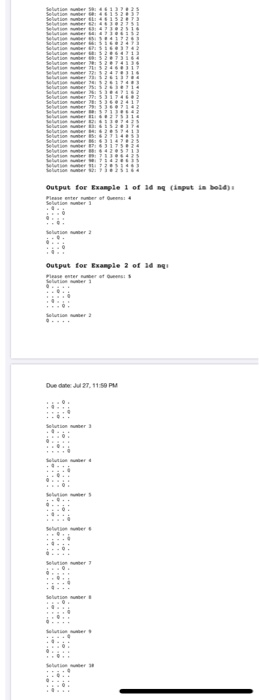 Solved Project 1 2 Dimension of 8 queens problem Write a | Chegg.com