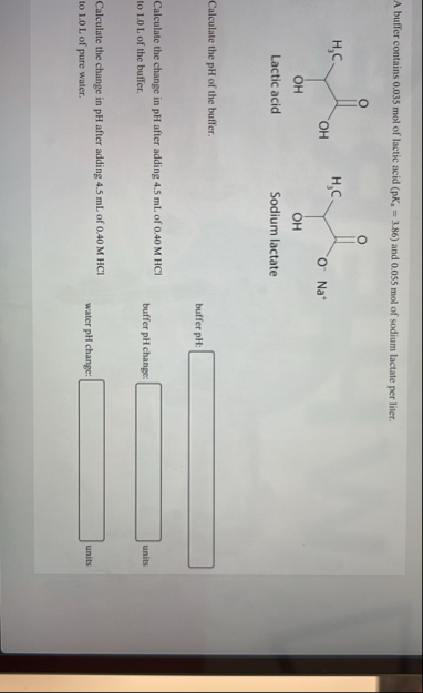 Solved A buffer contains 0.035 mol of lactic acid )=(3.86 | Chegg.com