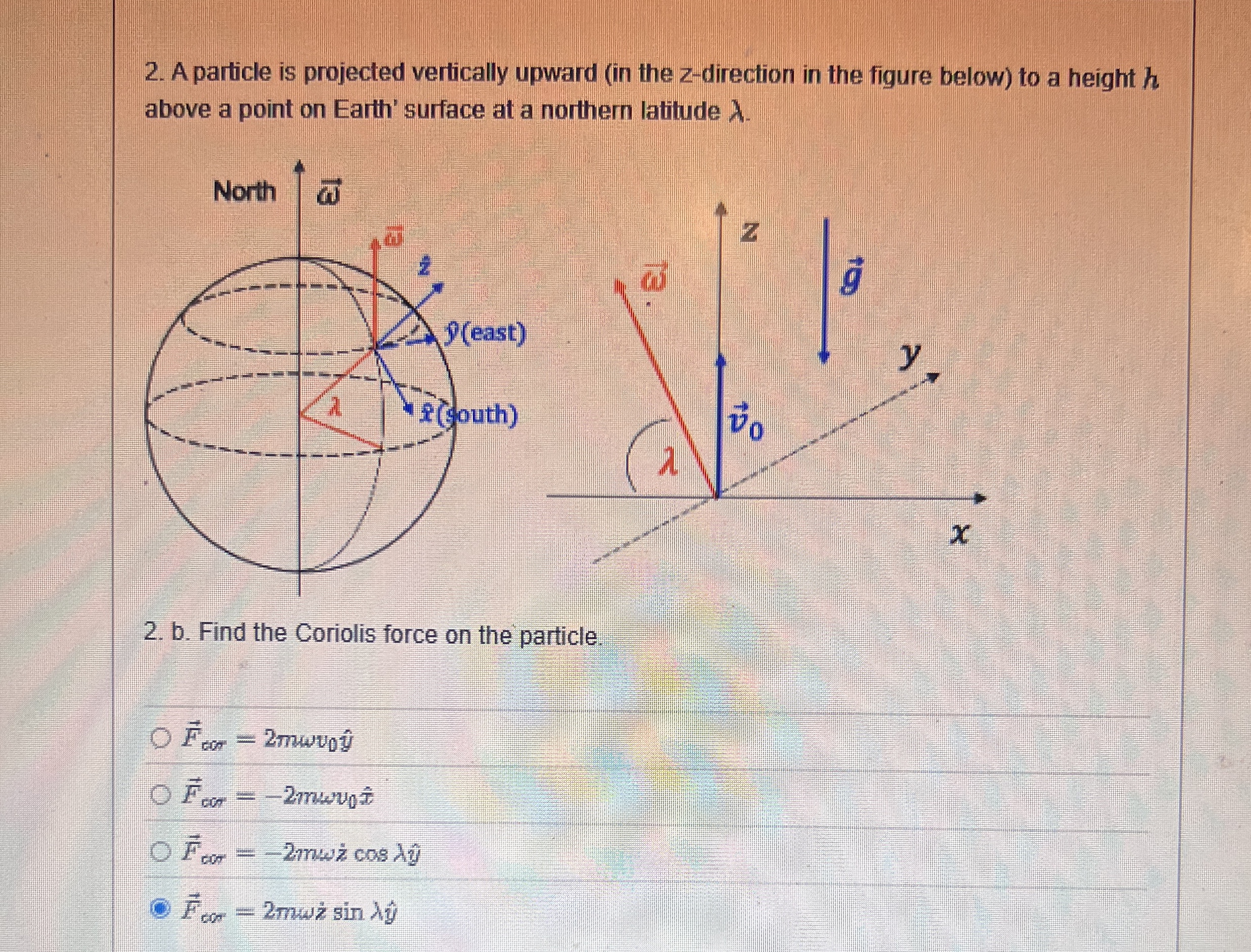 Solved A particle is projected vertically upward (in the | Chegg.com