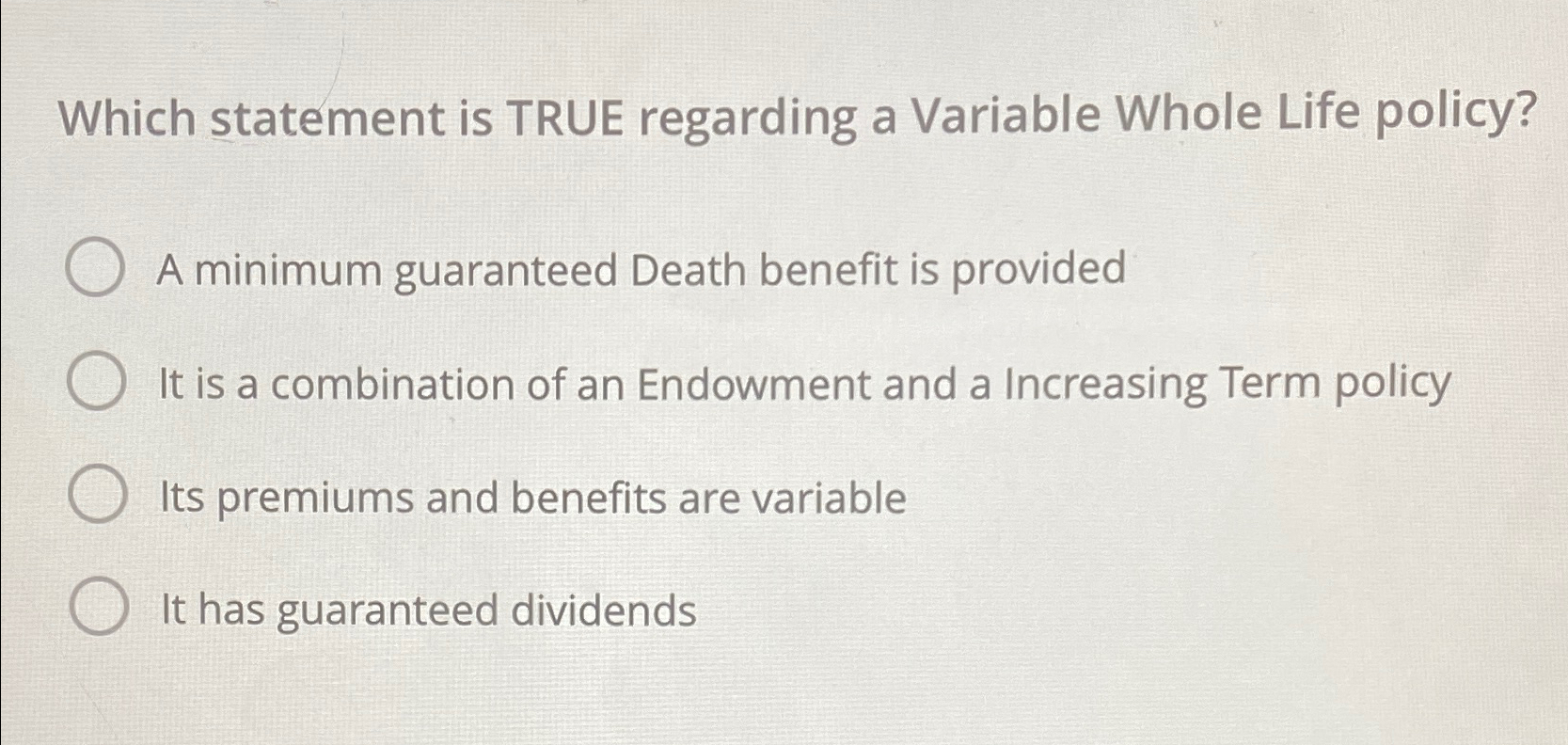 Solved Which statement is TRUE regarding a Variable Whole | Chegg.com