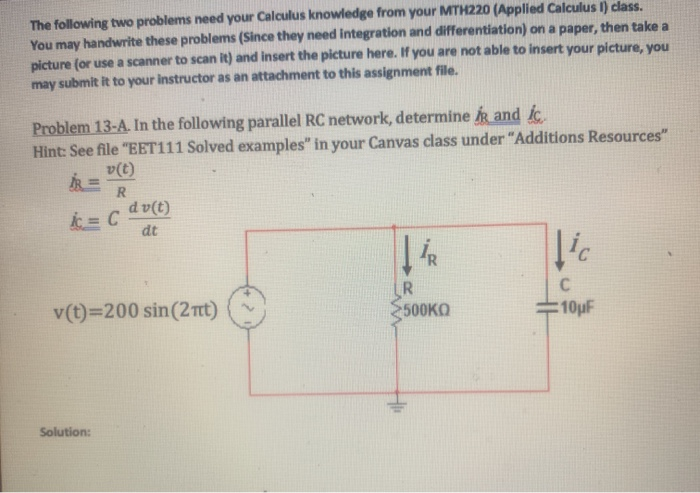Solved The following two problems need your Calculus | Chegg.com