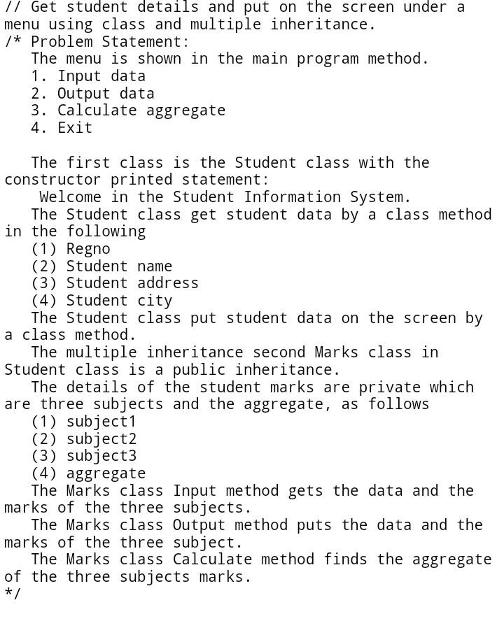 Solved // Get student details and put on the screen under a | Chegg.com