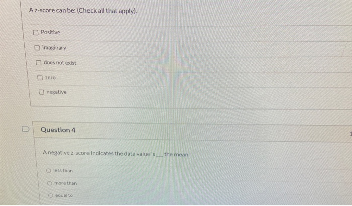 Solved Az score Can Be Check All That Apply Positive Chegg