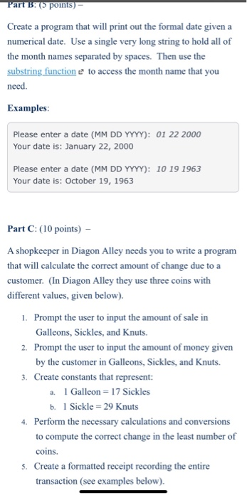 Solved Part A: (5 points) Write a program that prompts the | Chegg.com