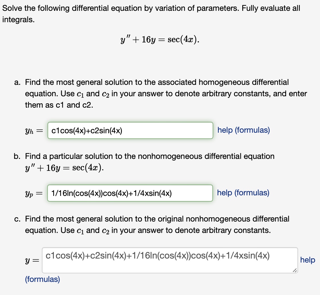 Solved Solve the following differential equation by | Chegg.com