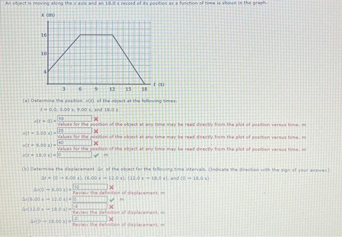 Solved (a) Determine the position x(t) of the object at the | Chegg.com