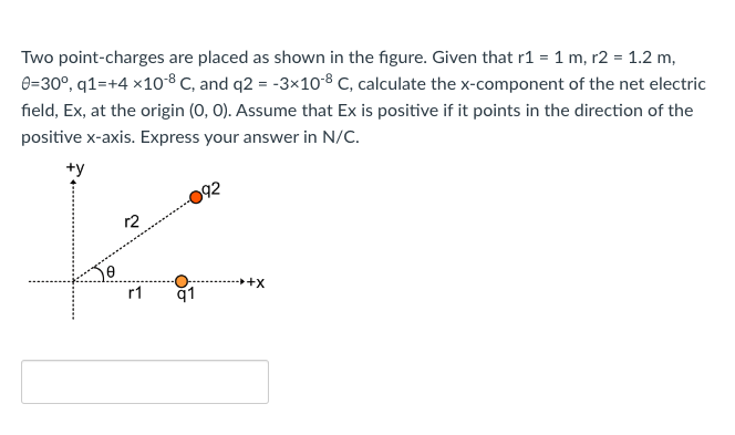 Solved Two point-charges are placed as shown in the figure. | Chegg.com