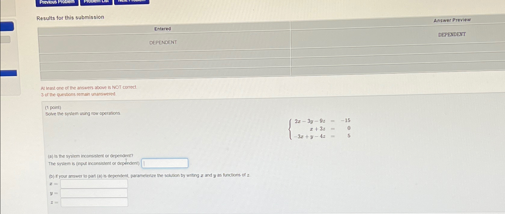 Solved Previous ProblemResults for this submissionAnswer | Chegg.com
