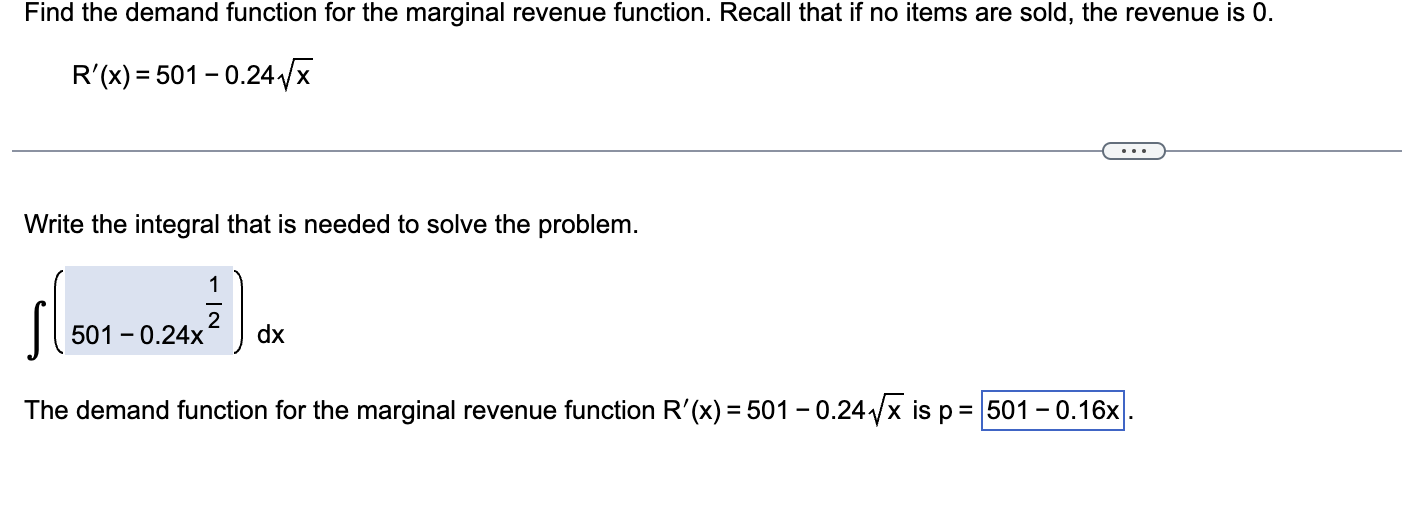 Solved Find the demand function for the marginal revenue | Chegg.com
