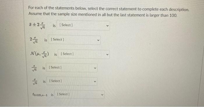 Solved For each of the statements below, select the correct | Chegg.com
