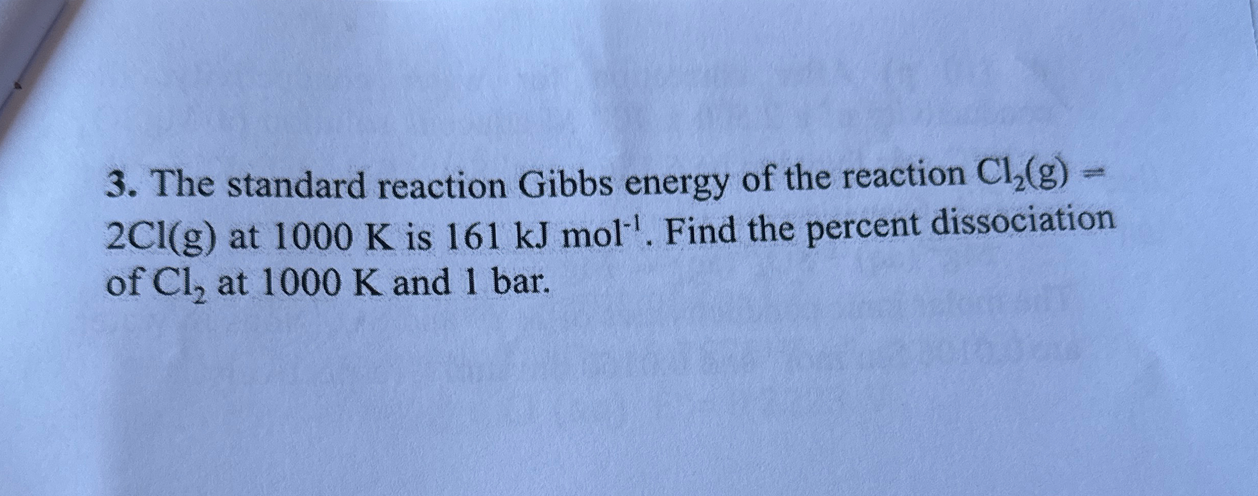 Solved The Standard Reaction Gibbs Energy Of The Reaction