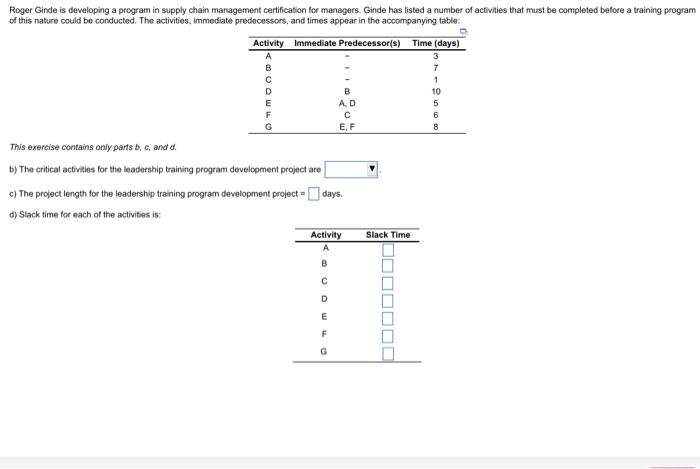 Solved This Exercise Contains Only Parts B,c, And D. B) The | Chegg.com