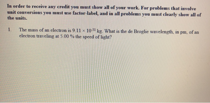 Solved In order to receive any credit you must show all of | Chegg.com