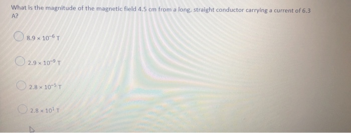 Solved What is the magnitude of the magnetic field 4.5 cm | Chegg.com