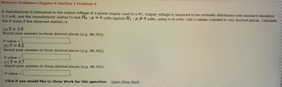 Solved Reserve Problems Chapter 9 Section 1 Problem 9 A | Chegg.com