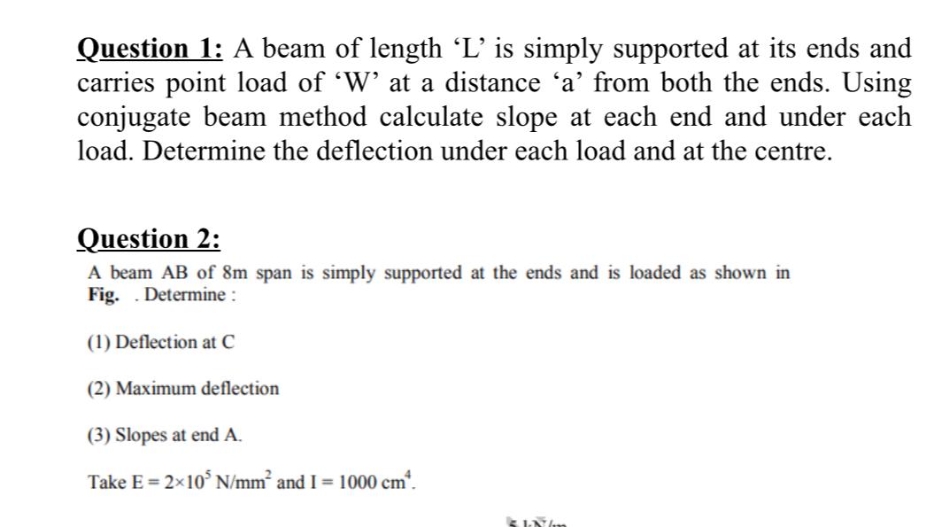 Solved Question 1: A beam of length ' L ' ﻿is simply | Chegg.com