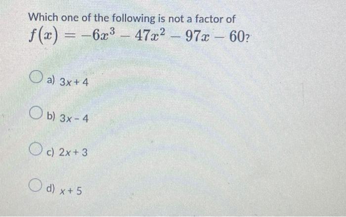 which of the following is not a factor that
