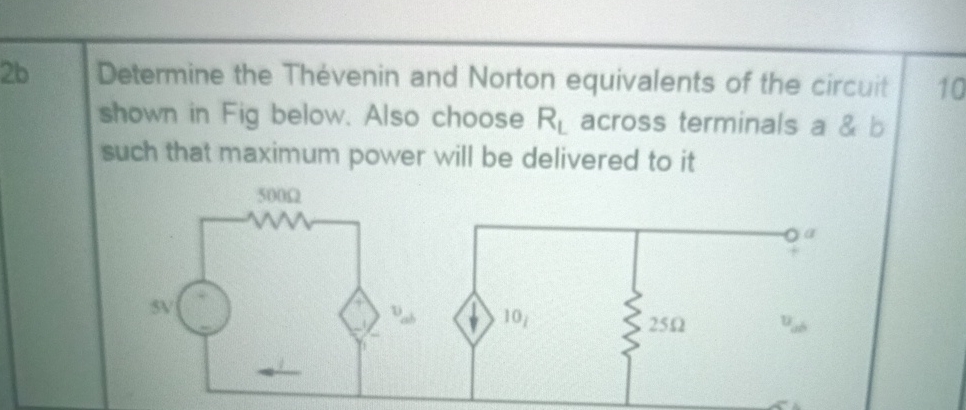 Solved Determine The Thevenin And Norton Equivalents Of The | Chegg.com