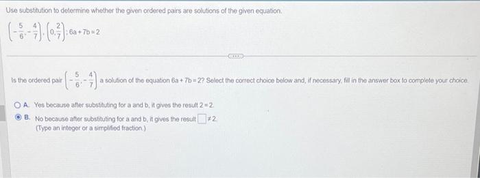 Solved Use substitution to determine whether the given | Chegg.com