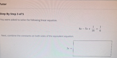 Solved futorStep By Step 3 ﻿of 5You were asked to solve the | Chegg.com