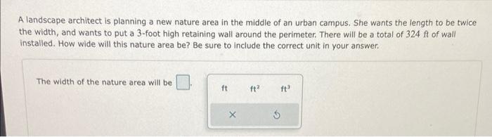 Solved A landscape architect is planning a new nature area | Chegg.com