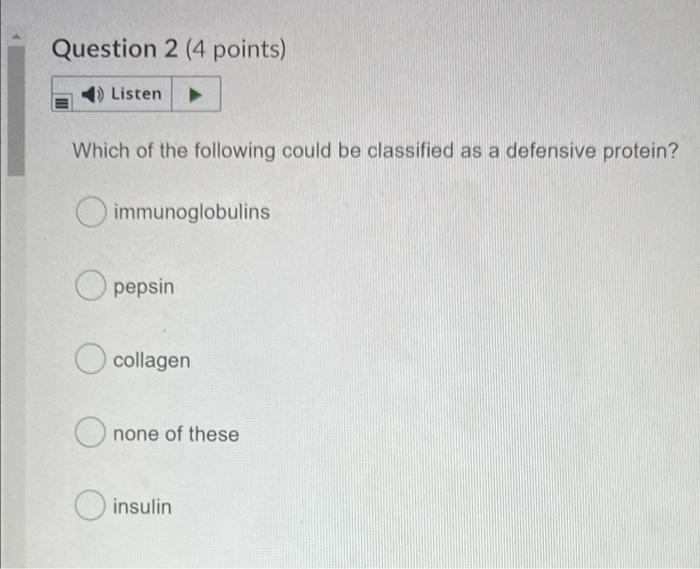 Solved Question 2 (4 points) 1) Listen Which of the | Chegg.com