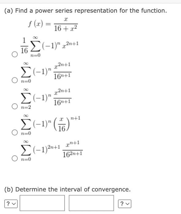 Solved Find a power series representation for the function. | Chegg.com