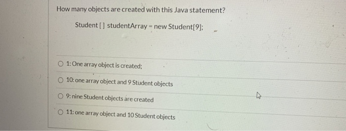 Solved How many objects are created with this Java | Chegg.com