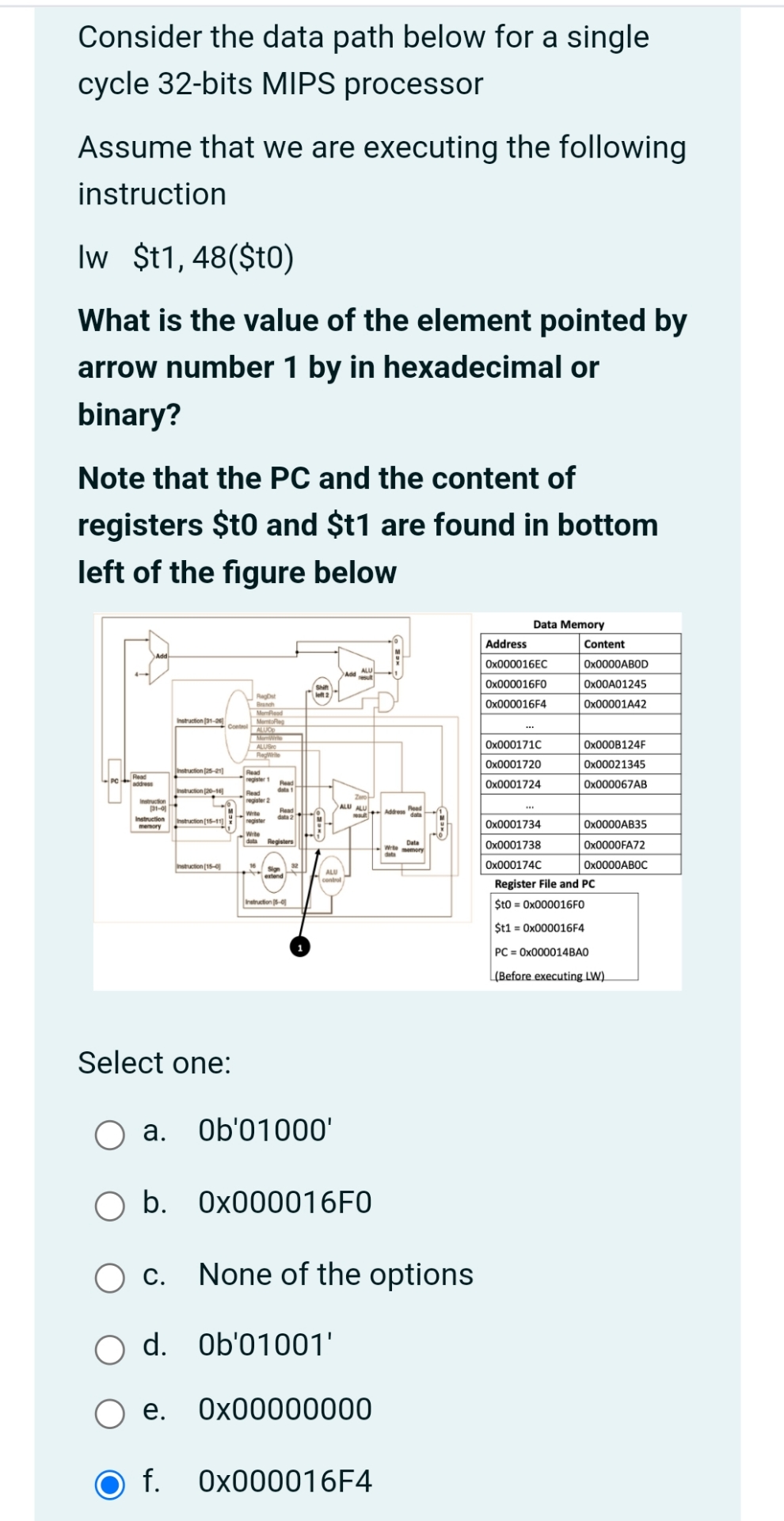 Solved Consider the data path below for a single cycle | Chegg.com