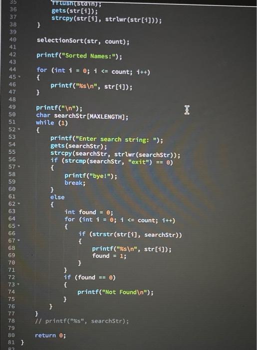 Solved The code for selection sort for integer is available | Chegg.com