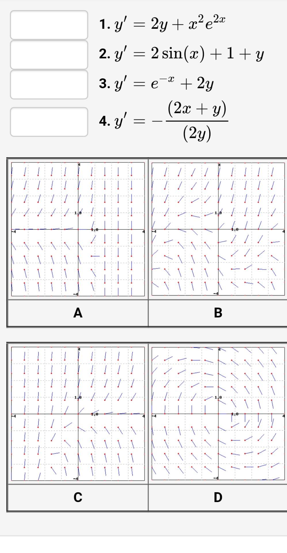 Solved (1 point) Match the following equations with their | Chegg.com