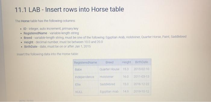 solved-3-13-lab-insert-rows-into-horse-table-the-horse-chegg