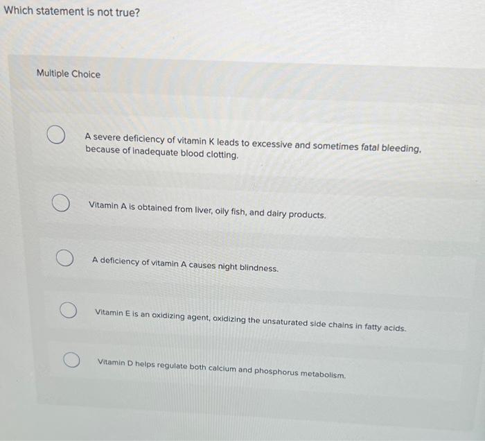 Solved Which statement is not true? Multiple Choice A severe | Chegg.com