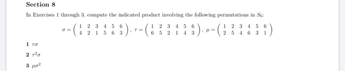 Solved Section 8 In Exercises 1 through 3, compute the | Chegg.com