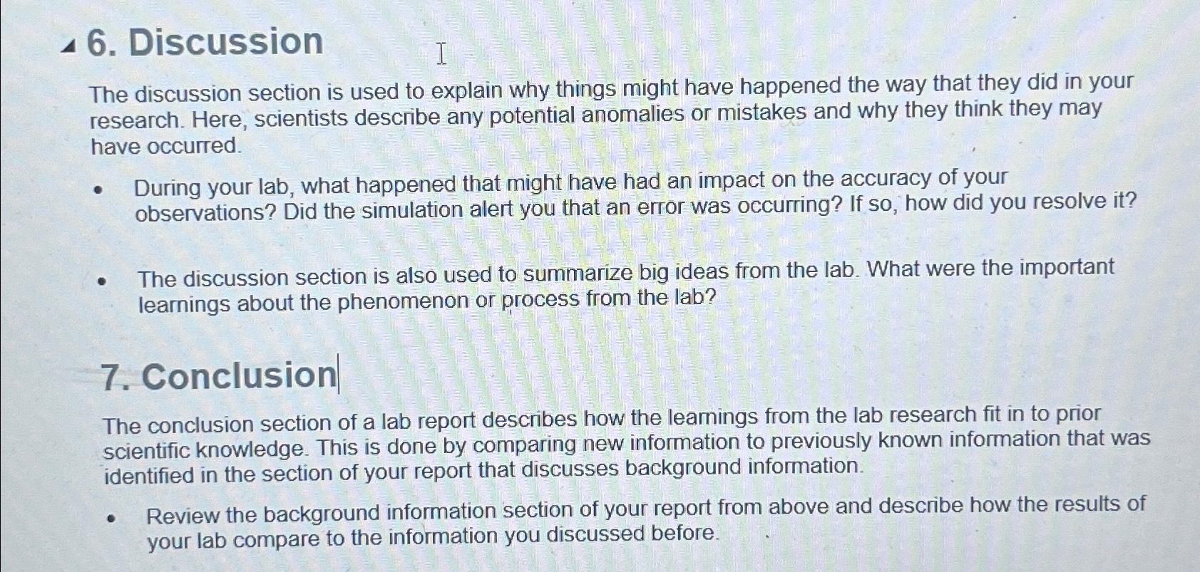 Solved 46 . ﻿DiscussionThe discussion section is used to | Chegg.com
