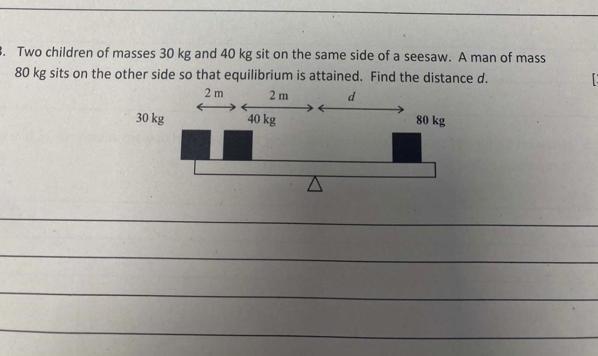 Solved Two children of masses 30kg ﻿and 40kg ﻿sit on the | Chegg.com