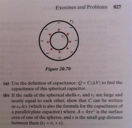 Solved Figure 20.70 Use the definition of capacitance: Q = | Chegg.com