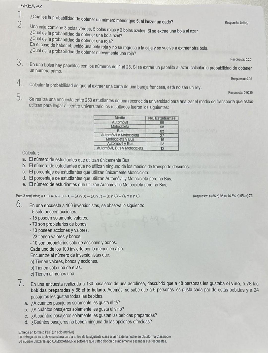 1. ¿Cuál es la probabilidad de obtener un número menor que 5 , al lanzar un dado? ¿Cuál es la probabilidad de obtener un núme