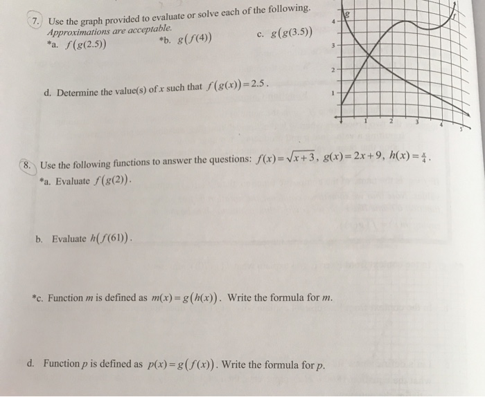 Solved Use The Graph Provided To Evaluate Or Solve Each O Chegg Com