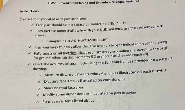 Solved Instructions Create a solid model of each part as | Chegg.com