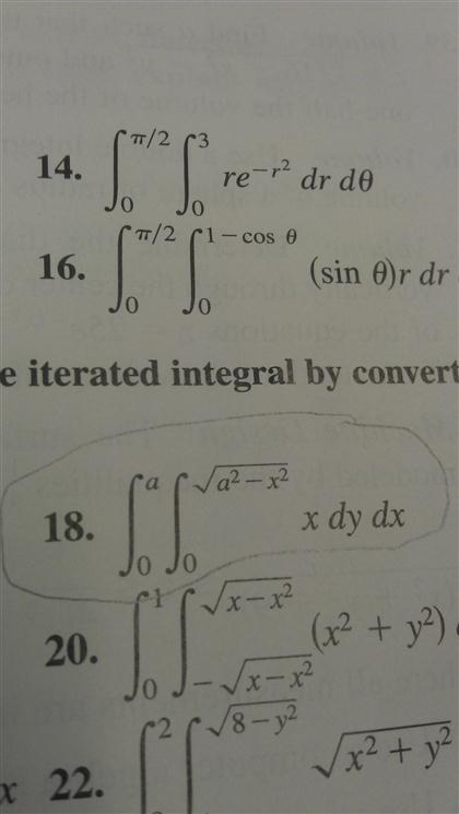 Solved re-r2 dr d theta (sin theta)r dr iterated integral | Chegg.com