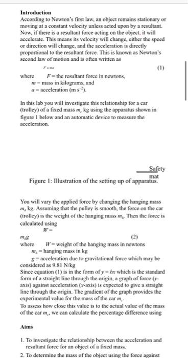 Solved Procedure 1. Set up the apparatus as shown in figure | Chegg.com